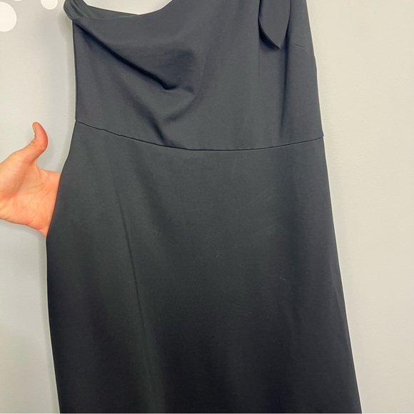 Banana Republic Black One-Shouler Dress Size 14 Pockets - Picture 5 of 11
